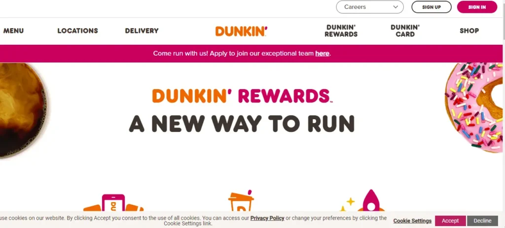 DUNKIN Franchise Web Design